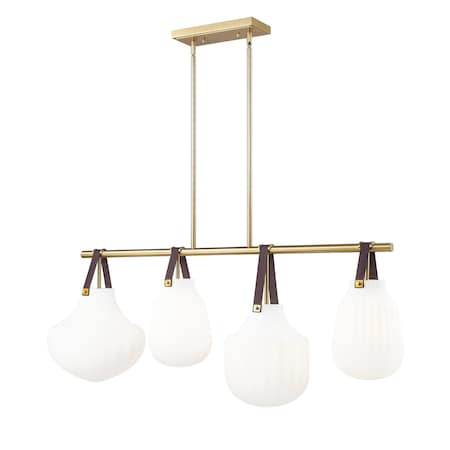 Z-Lite Newbury 4 Light Pendant, 13in. W x 19in. H, Modern Gold 7513-4L-MGLD